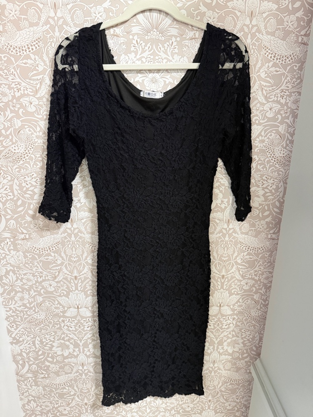 Classic Black Lace Sheath Dress